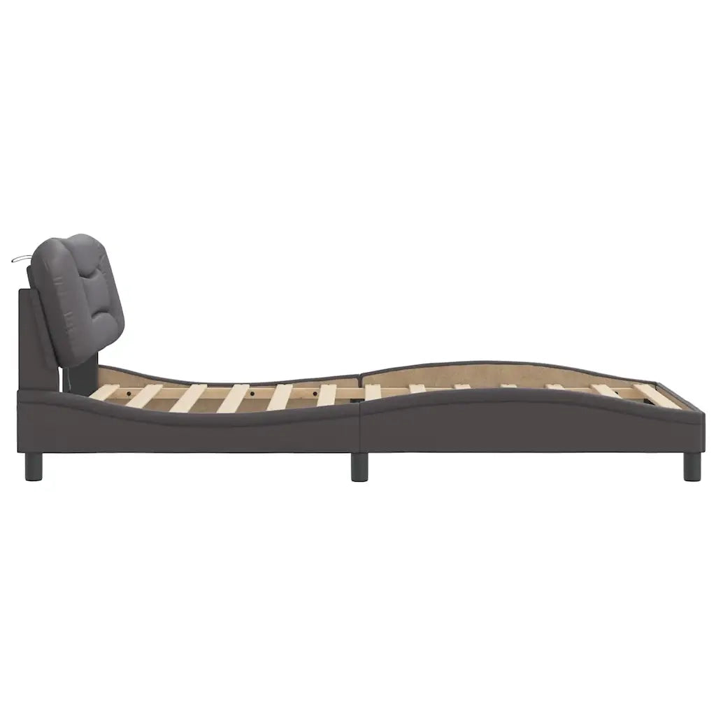 Giroletto con LED senza Materasso-Struttura Letto Hvar Grigio 100x200 cm