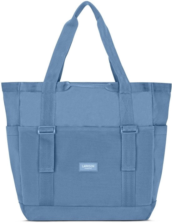 Borsa da Spiaggia Blu - Smilla - Borsa da Spiaggia con Cerniera - Borsa per Shopping Uomo e Donna - Borsa da Spiaggia per Famiglia - Borsa per Spese realizzata con PET Riciclato