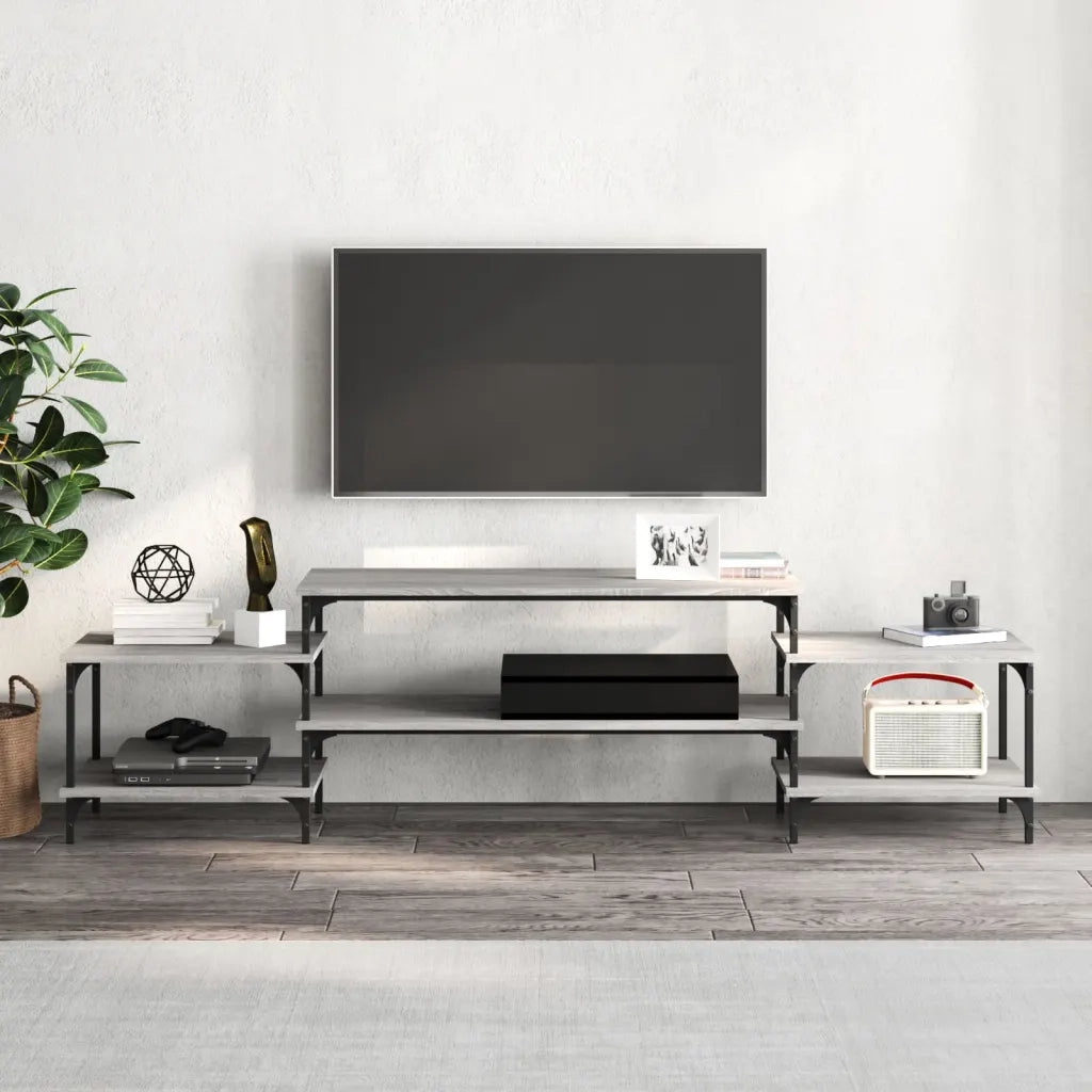 Mobile Porta TV Grigio Sonoma 197x35x52 cm in Legno Multistratocod mxl 103302