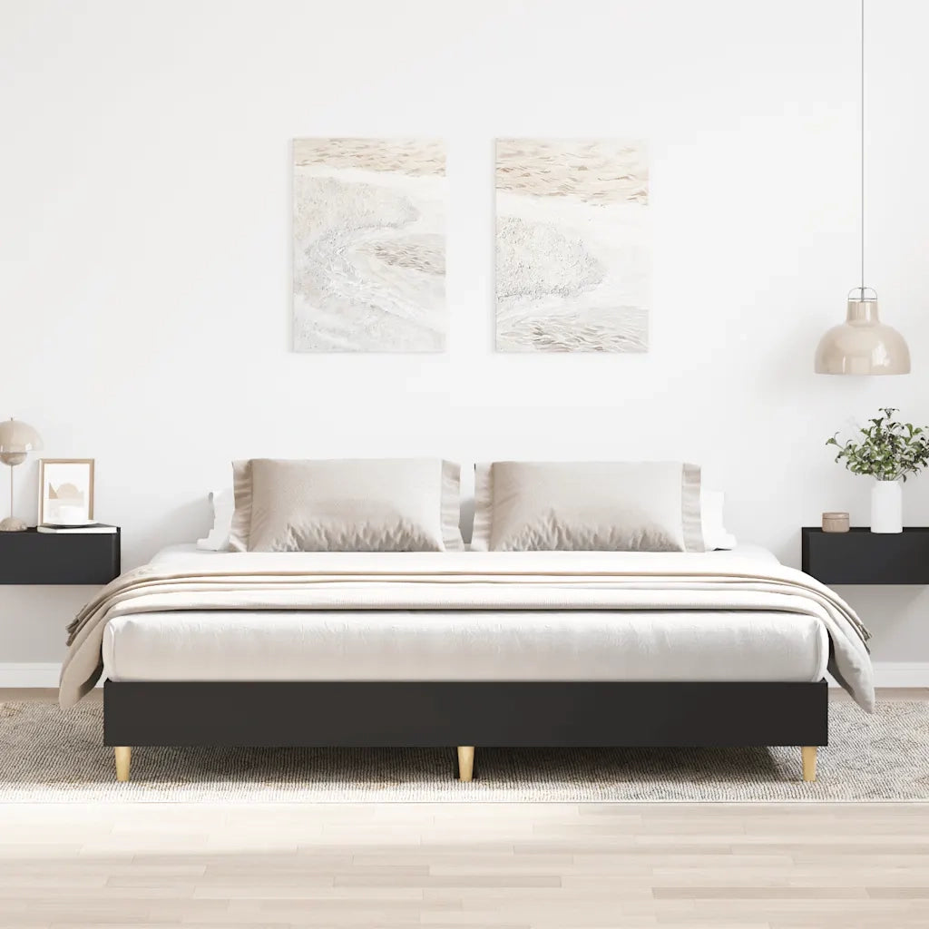 Giroletto senza Materasso Nero 200x200 cm in Legno Multistrato 3328700