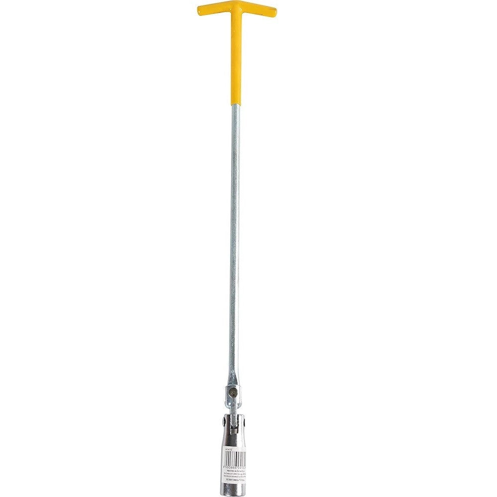 Trade Shop - Chiave Candela Snodata 50cm Diametro 16 Mm Manutenzione Auto Impugnatura Gommata -