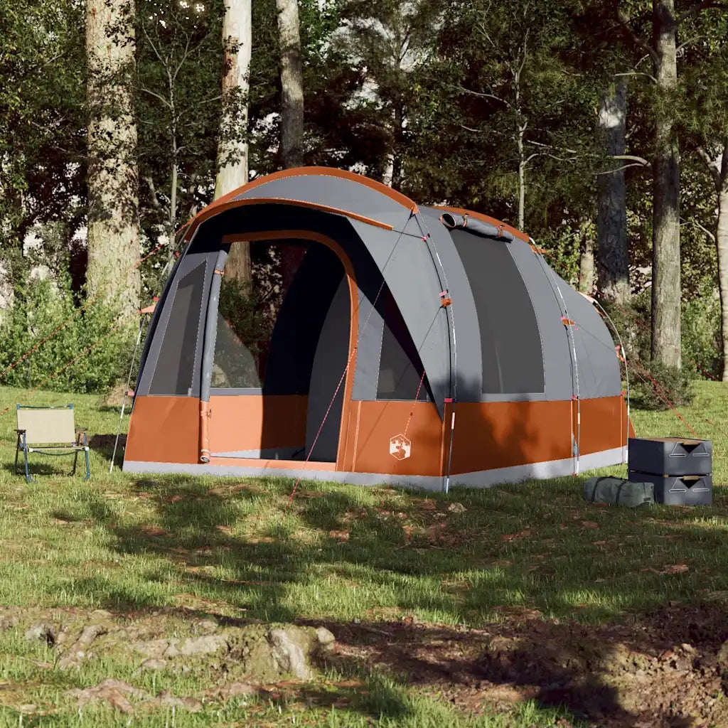 Tenda da Campeggio a Tunnel per 3 Persone Grigio e Arancione 94624