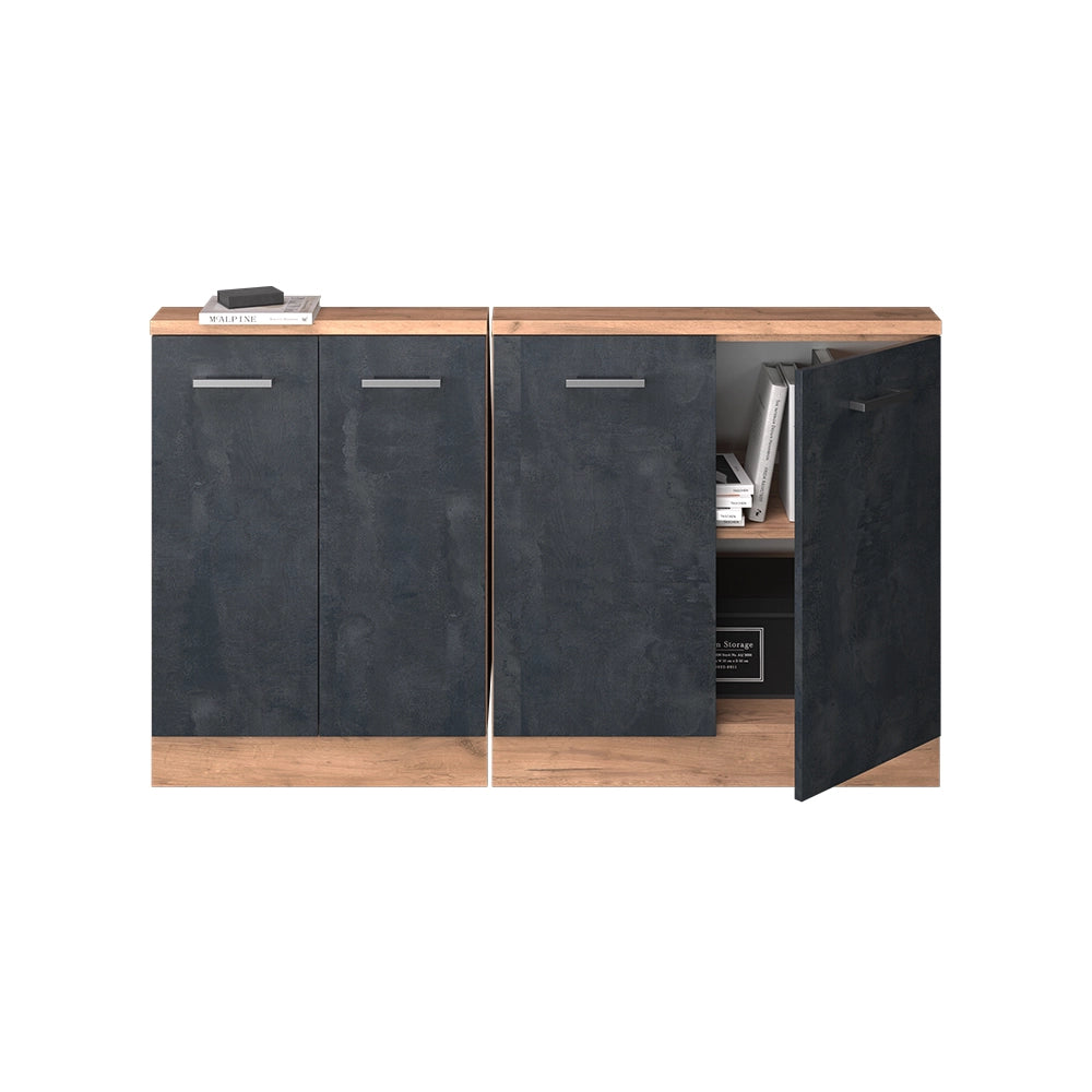 Set di mobili sottotetto Rion Calce nera/Rovere dorato Set di 2 Vicco