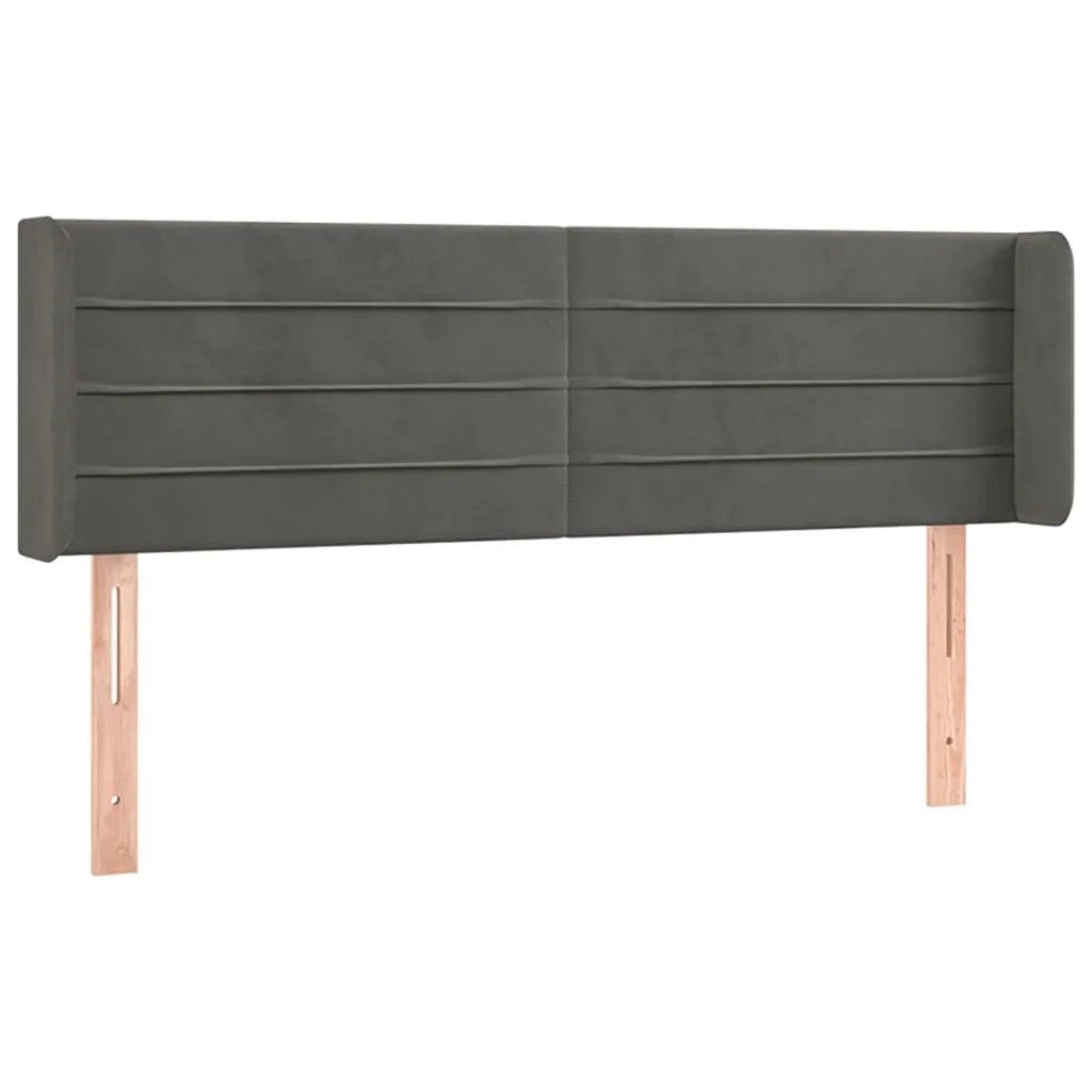 Testiera ad Orecchio Grigio Scuro 147x16x78/88 cm in Velluto 3118957