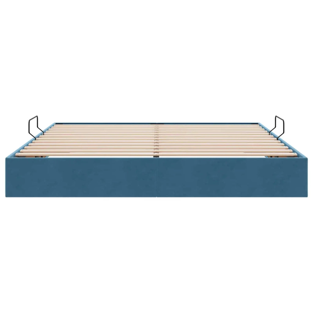 Letto ottomano con archiviazione Blu Scuro 160 x 200 cm Velluto 3442896