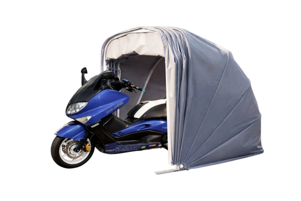 Motobox a Chiocciola Copertura Box in PVC 320x130xh160 cm per Moto Scooter Grigio