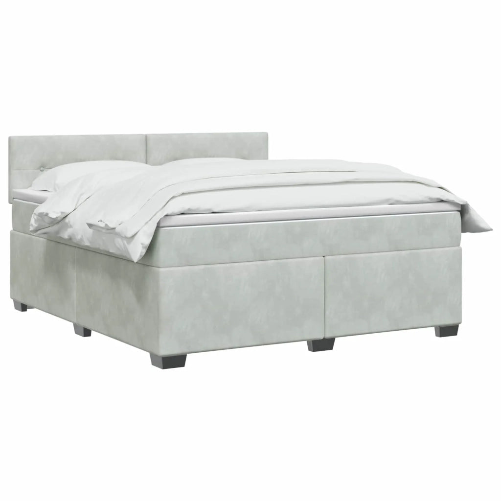Letto box spring con materasso Grigio Chiaro 140 x 190 cm 3450710
