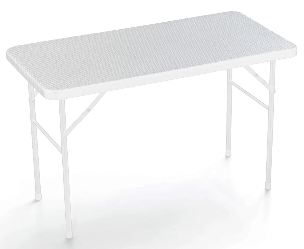 Tavolo Pieghevole da Giardino 122x60x72 cm in Ferro Taddei Plastik Bianco