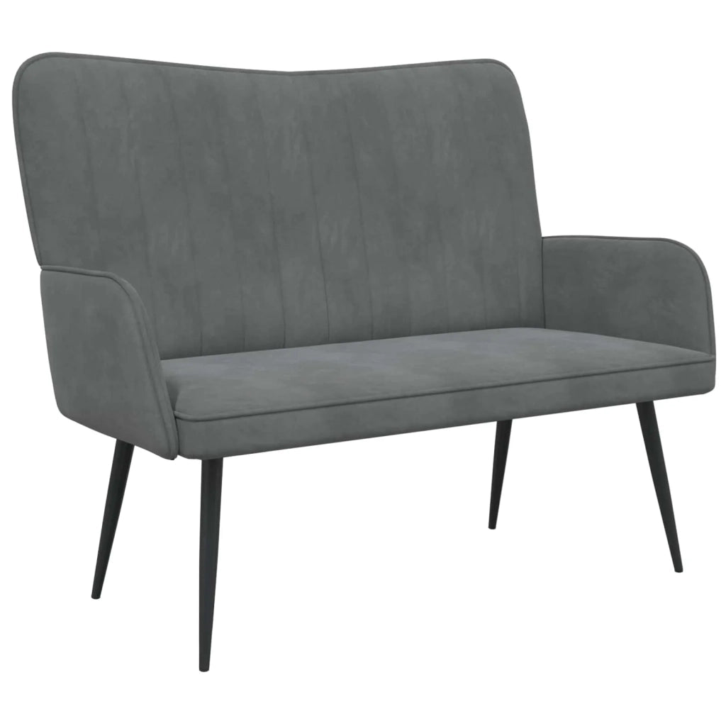 Sofa a Due Posti Grigio scuro 115 x 61 x 87 cm Velluto 42028961