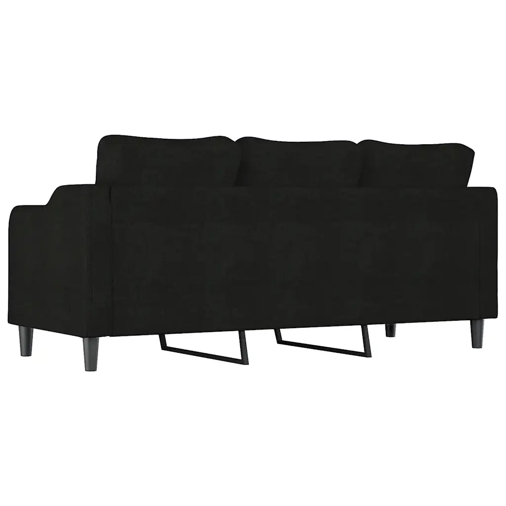 Divano a 3 Posti Nero 180 cm in Tessuto 359371