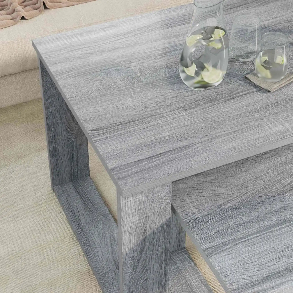 Set di Tavolini da Caffè 2 pcs Grigio Sonoma Legno multistrato 8000137