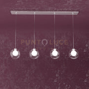 WILLOW SOSPENSIONE RETTANGOLARE 4 LUCI VETRO BIANCO 1098-S4 R-BI