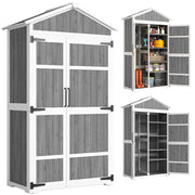 Armadio da Giardino ¨C Zephmum ¨C Grigio 105x55x179 cm