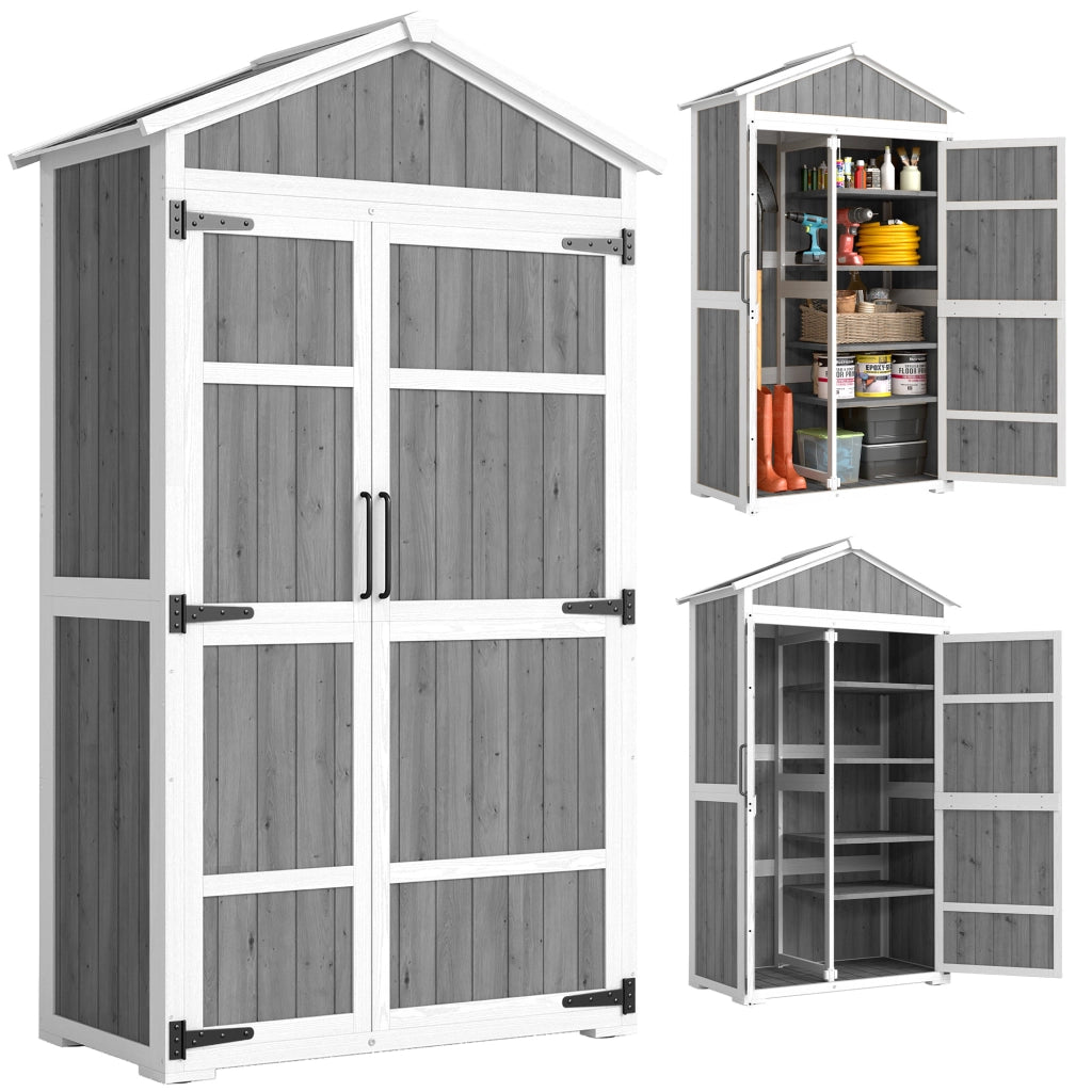 Armadio da Giardino ¨C Zephmum ¨C Grigio 105x55x179 cm