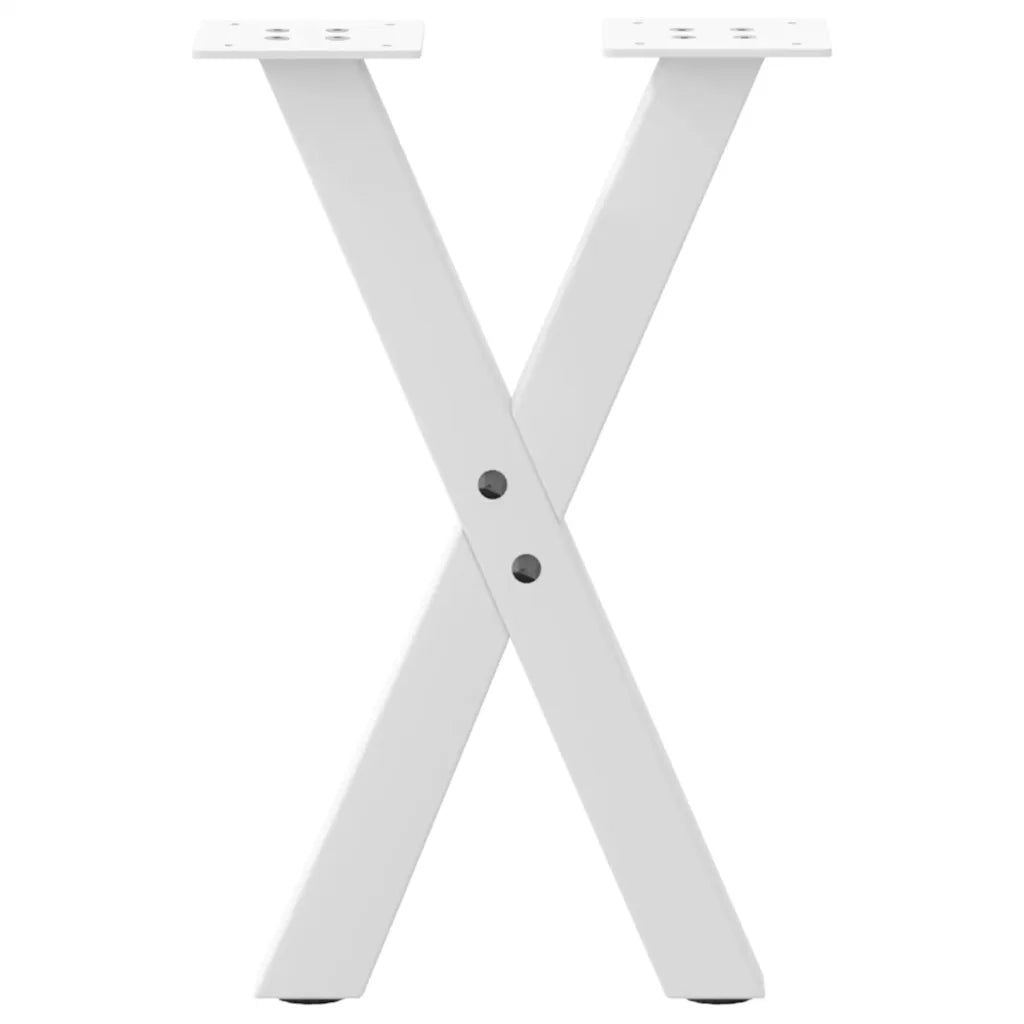 Gambe per Tavolino da Caffè a Forma di X 2 pz Bianche 28x(42-43) cm Acciaio