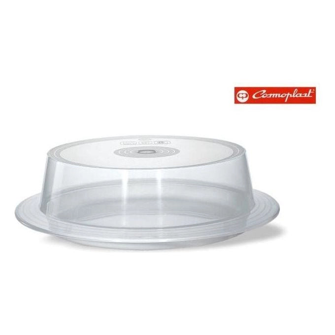 Cosmoplast 651 Piatto per Microonde con Coperchio Regolabile 27 cm Polipropilene BPA Free Lavastoviglie colore Bianco