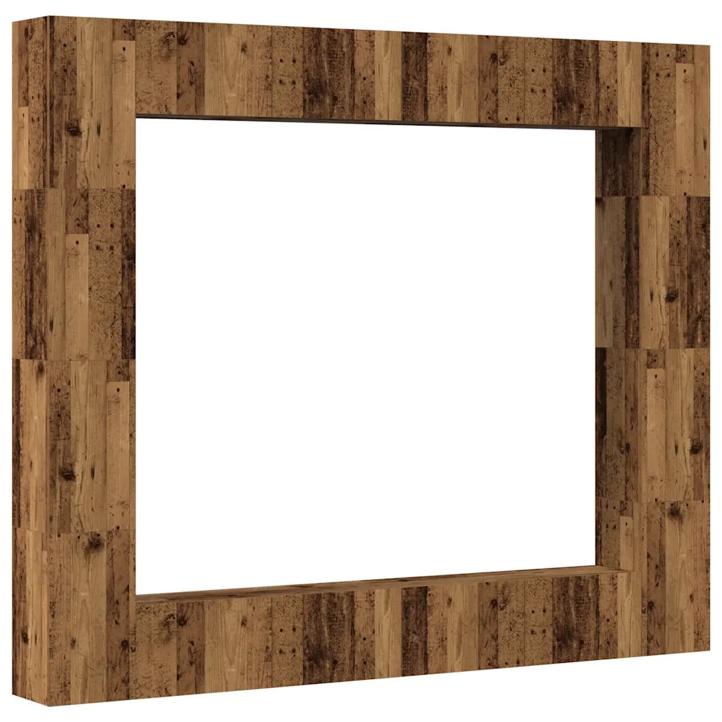 Set Mobile TV 8 pz Montato a Parete Legno Antico in Truciolato 3328955