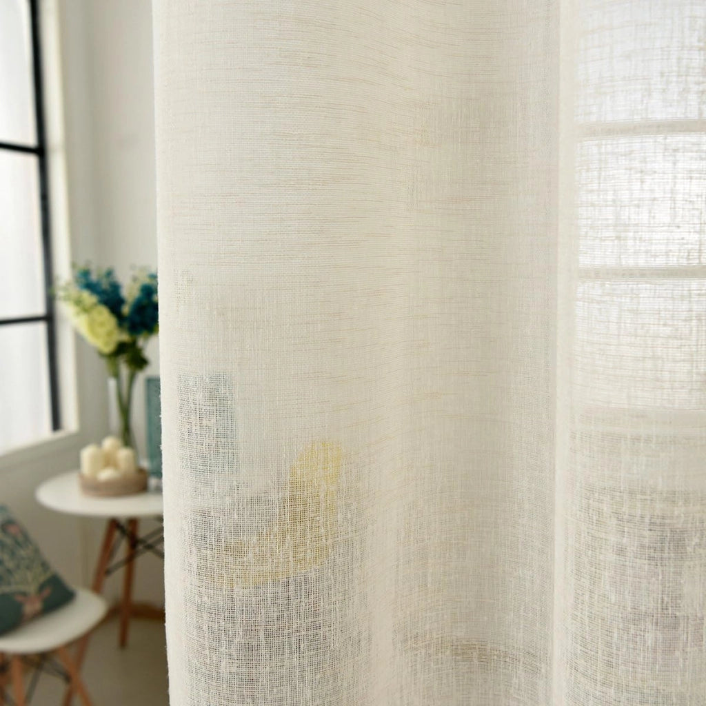 Tenda Finesta Trasparente, conveniente per camera da letto/soggiorno/biblioteca, leggera e aerata, per Camera da Letto Voile 1 Pannello 140x245 cm Crema