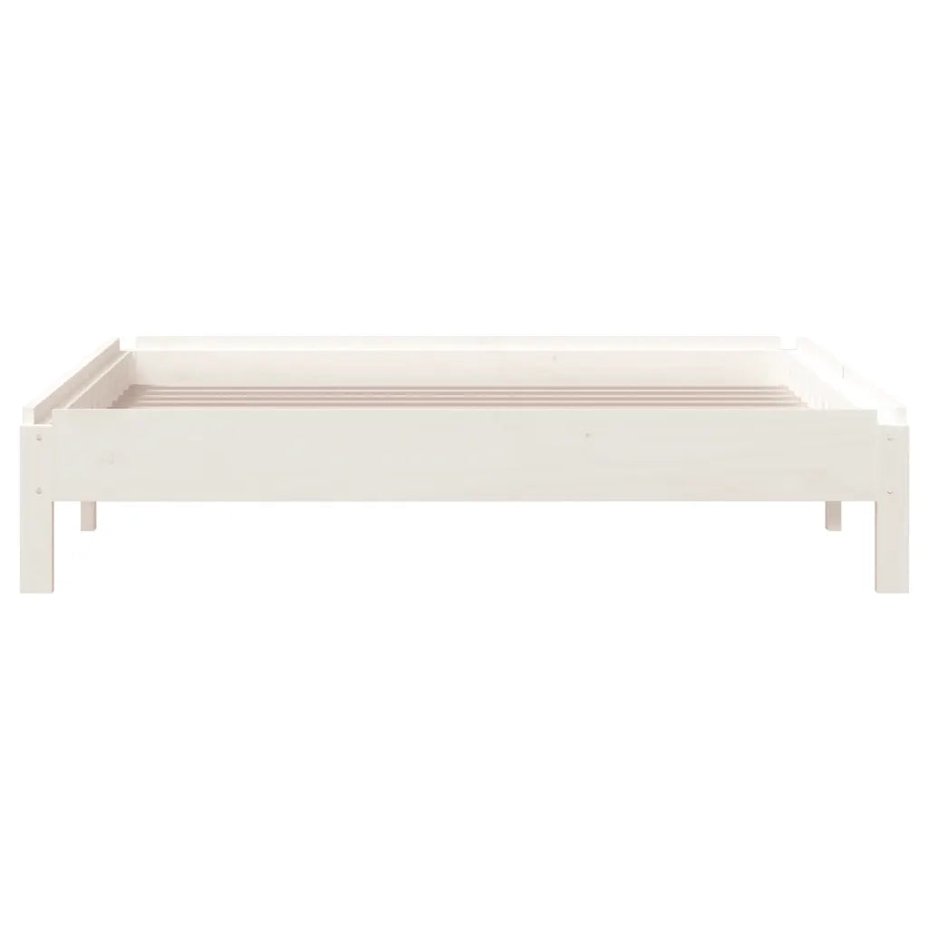 Letto singolo | Letto per adulti | Letto Impilabile Bianco 100x200cm in Legno Massello di Pino
