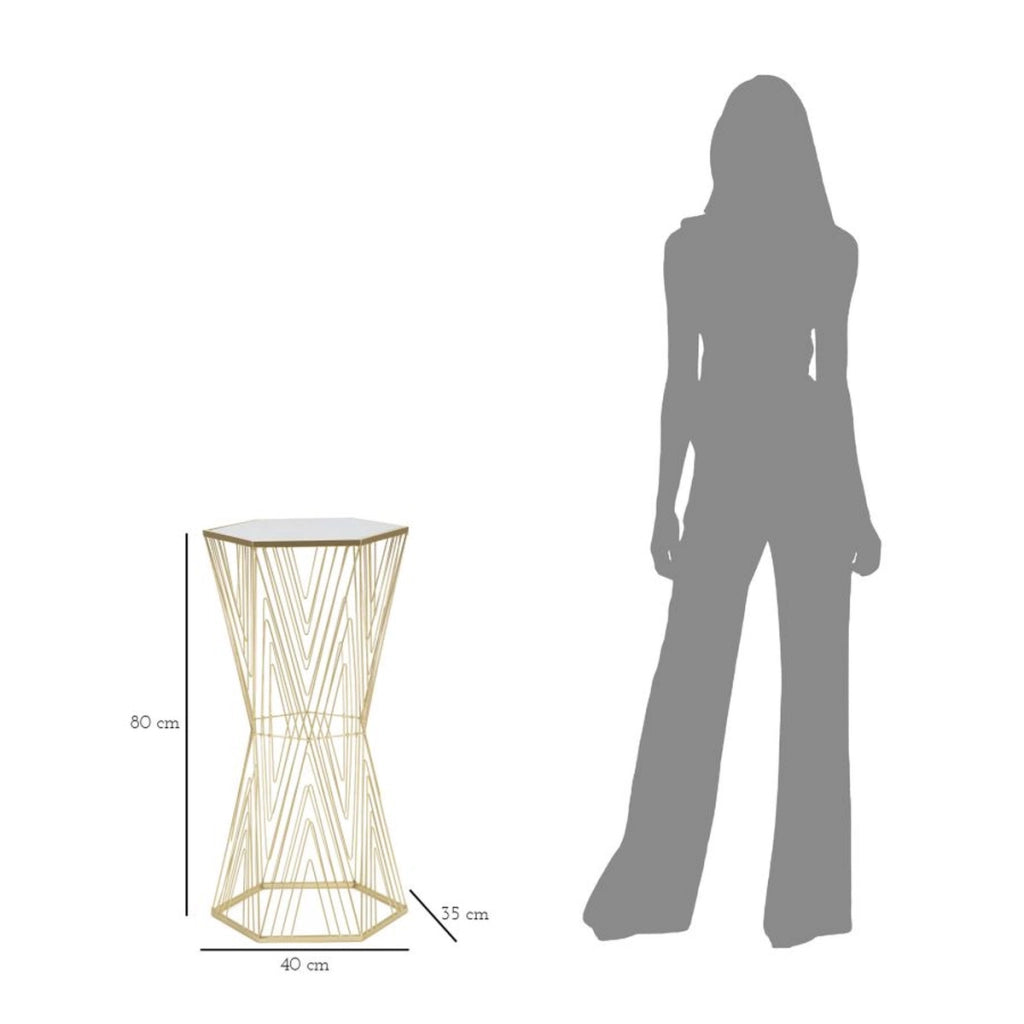 Tavolino VKH600, Oro, Metallo, 40x35x80 cm