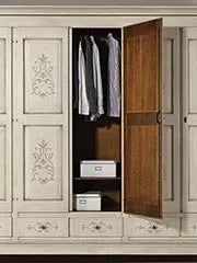 Armadio 5 porte classico in legno avorio shabby 254x61x240 (687) - Mobili 2G