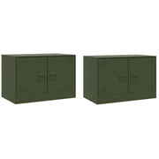Mobili TV 2 pz | Armadietto TV | Mobile Porta TV Verde Oliva 67x39x44 cm in Acciaio