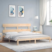 Giroletto senza Materasso-Struttura Letto 200x200 cm in Legno Massello di Pino 691947