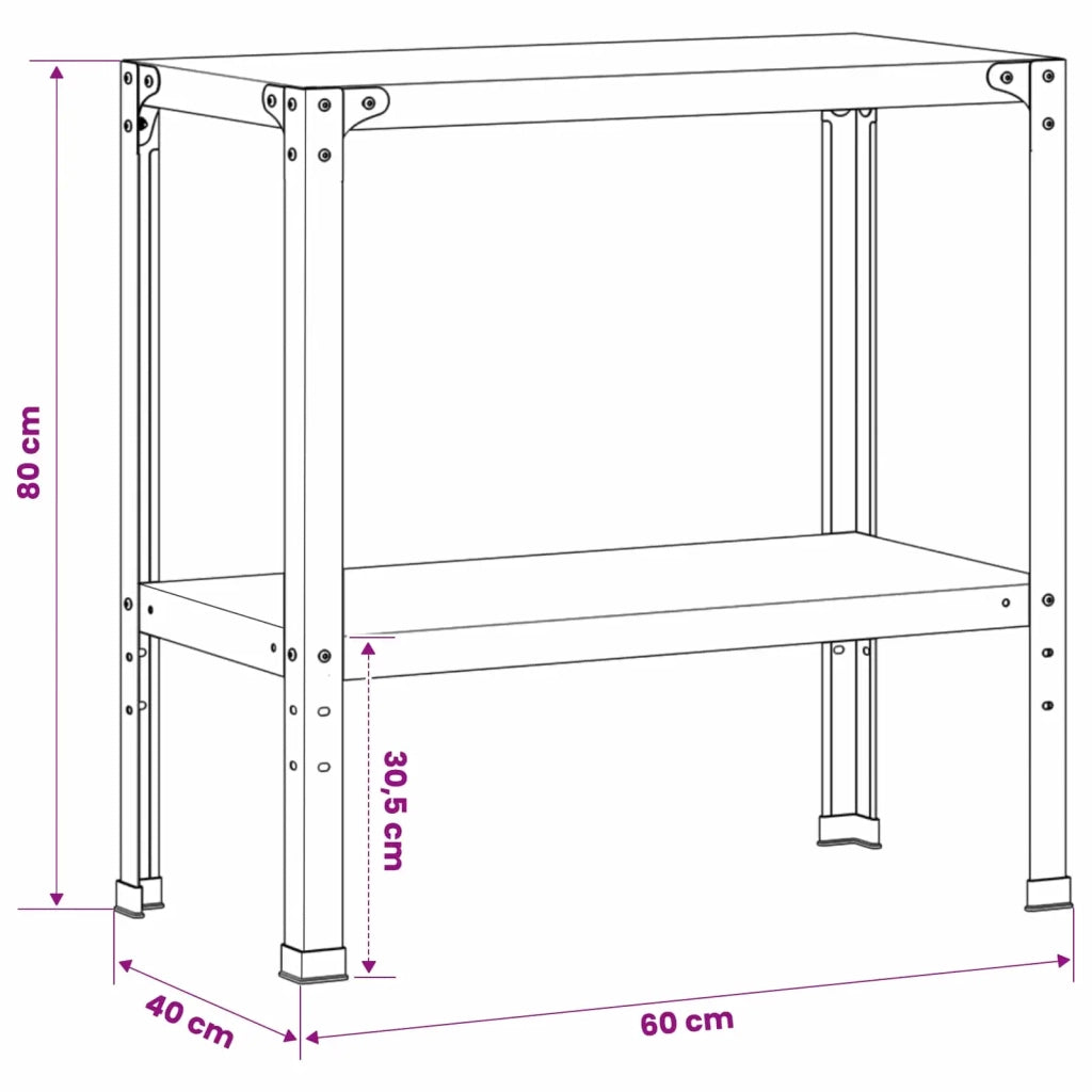 Tavolo da rinvaso 60 x 40 x 80 cm Acciaio verniciato a polvere 8014872
