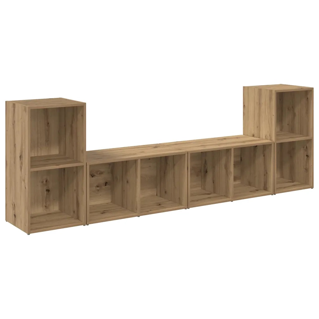 vidaXL Set mobile TV 4 pcs rovere artigianale 37 x 35 x 72 cm