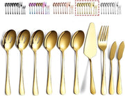 Set di cucchiai da servizio in oro - 10 pezzi - inclusi vari tipi - stile lussuoso