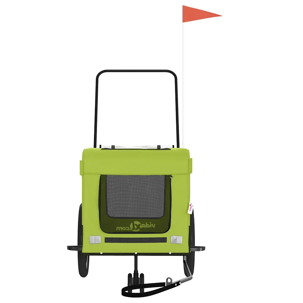 Rimorchio da Bici per Animali Verde e Nero Oxford e Ferro CFW9510666