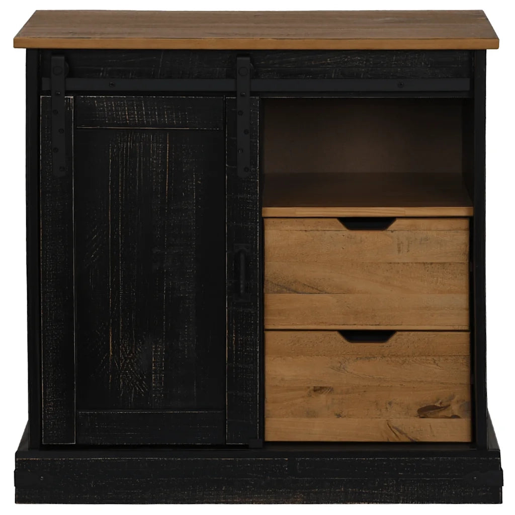 Credenza-Buffet-Armadio da cucina HALDEN con Anta Scorrevole 80x40x80 cm Legno Massello 650034