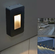 Faretto segnapassi esterno IP65 LED 12W scale giardino Nero Luce CALDA 3000K
