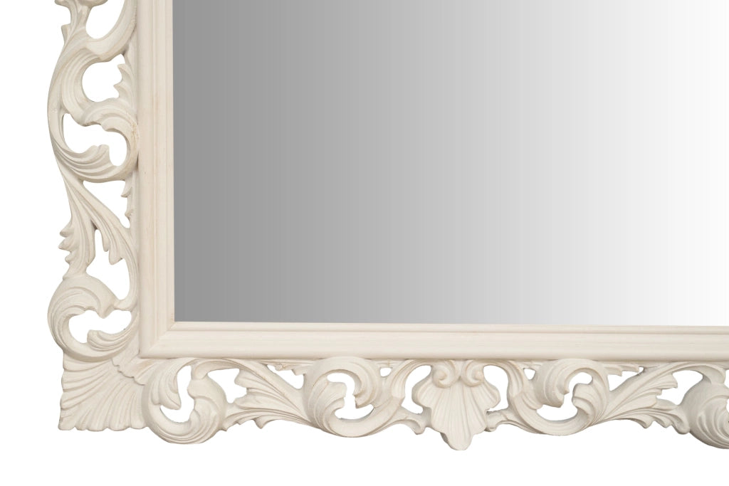 Biscottini SPECCHIERA DA PARETE IN LEGNO FINITURA BIANCA ANTICATA MADE IN ITALY realizzata