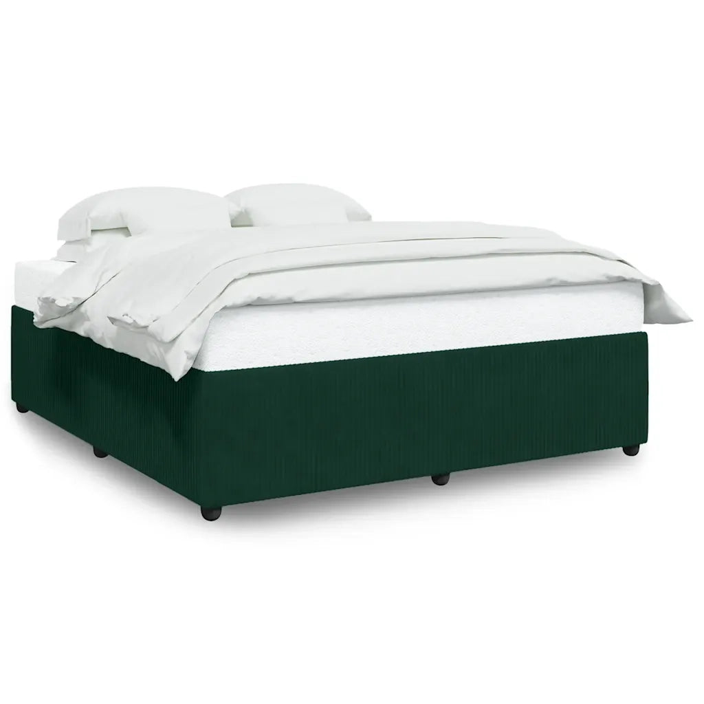 Giroletto senza Materasso Verde Scuro 200x200 cm in Velluto