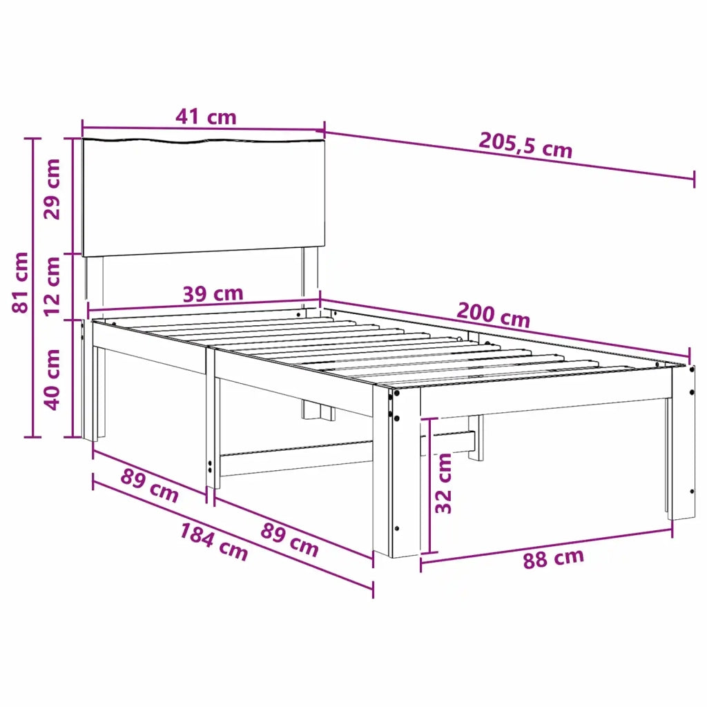 Letto Singolo con Testiera ROSTOCK Bianco 100 x 200 cm 903460