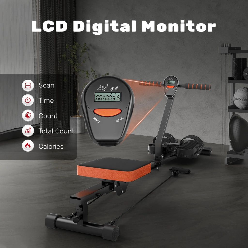 Vogatori - RATTANTREE - Vogatore compatto regolabile con 12 Livelli di Resistenza, display LCD, Carico Massimo 150 kg