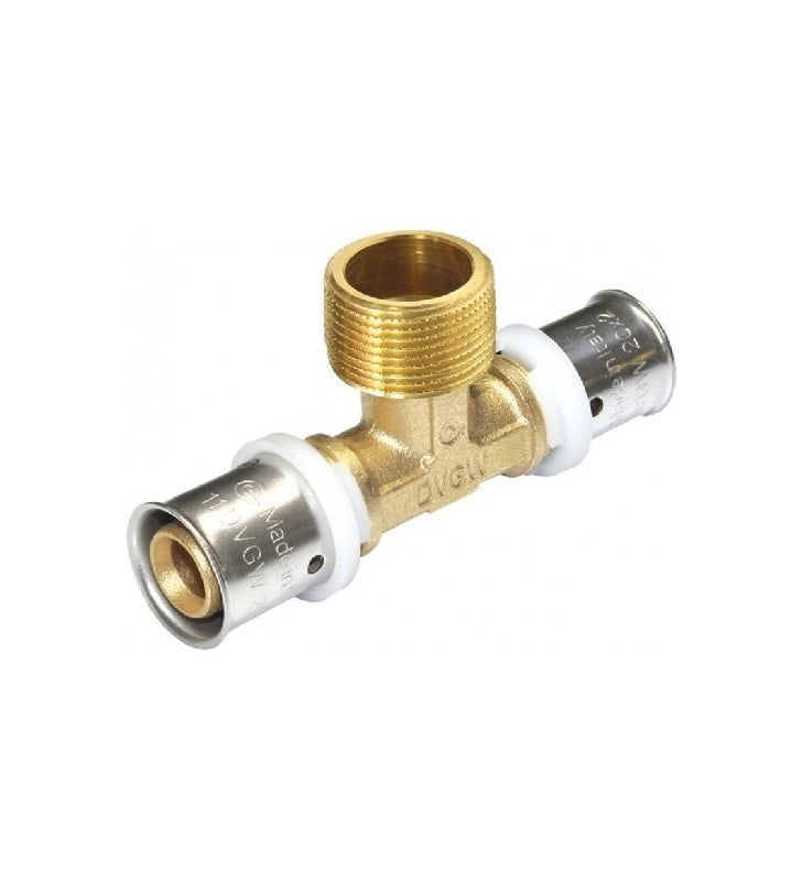 Raccordo tee maschio diam.3/4x26 a pressare per multistrato