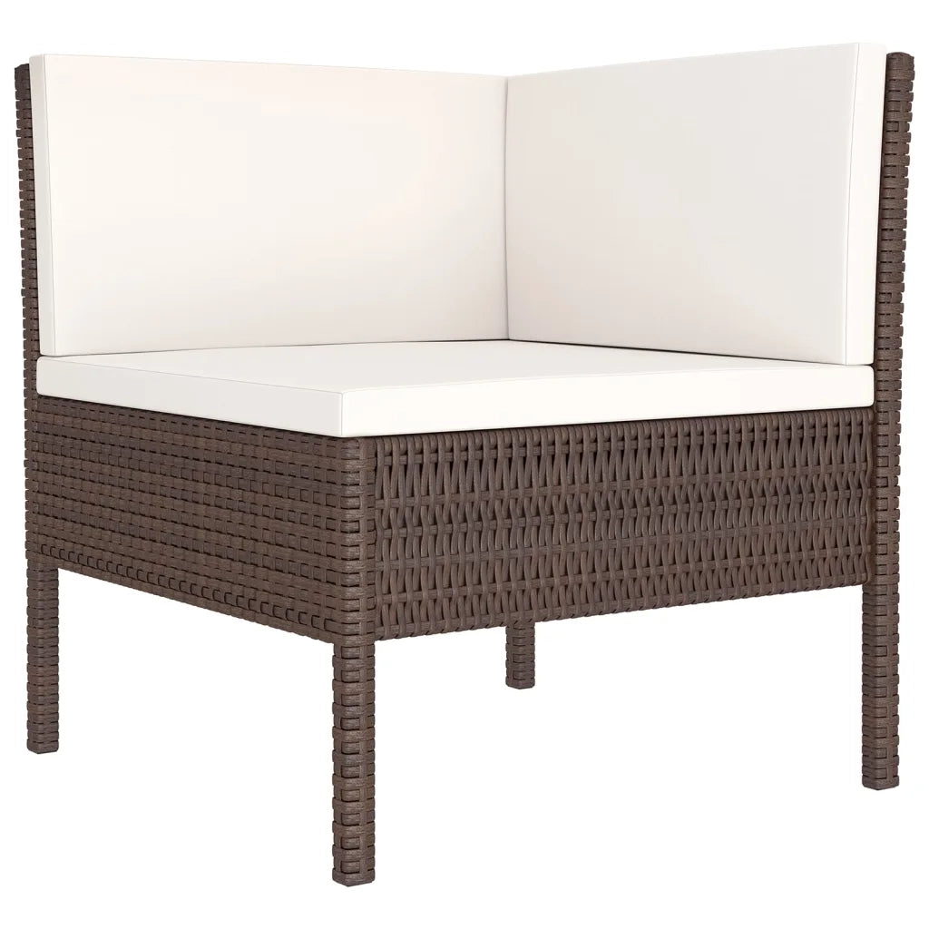 Set Divani da Giardino 9 pz con Cuscini in Polyrattan Marrone cod mxl 38386