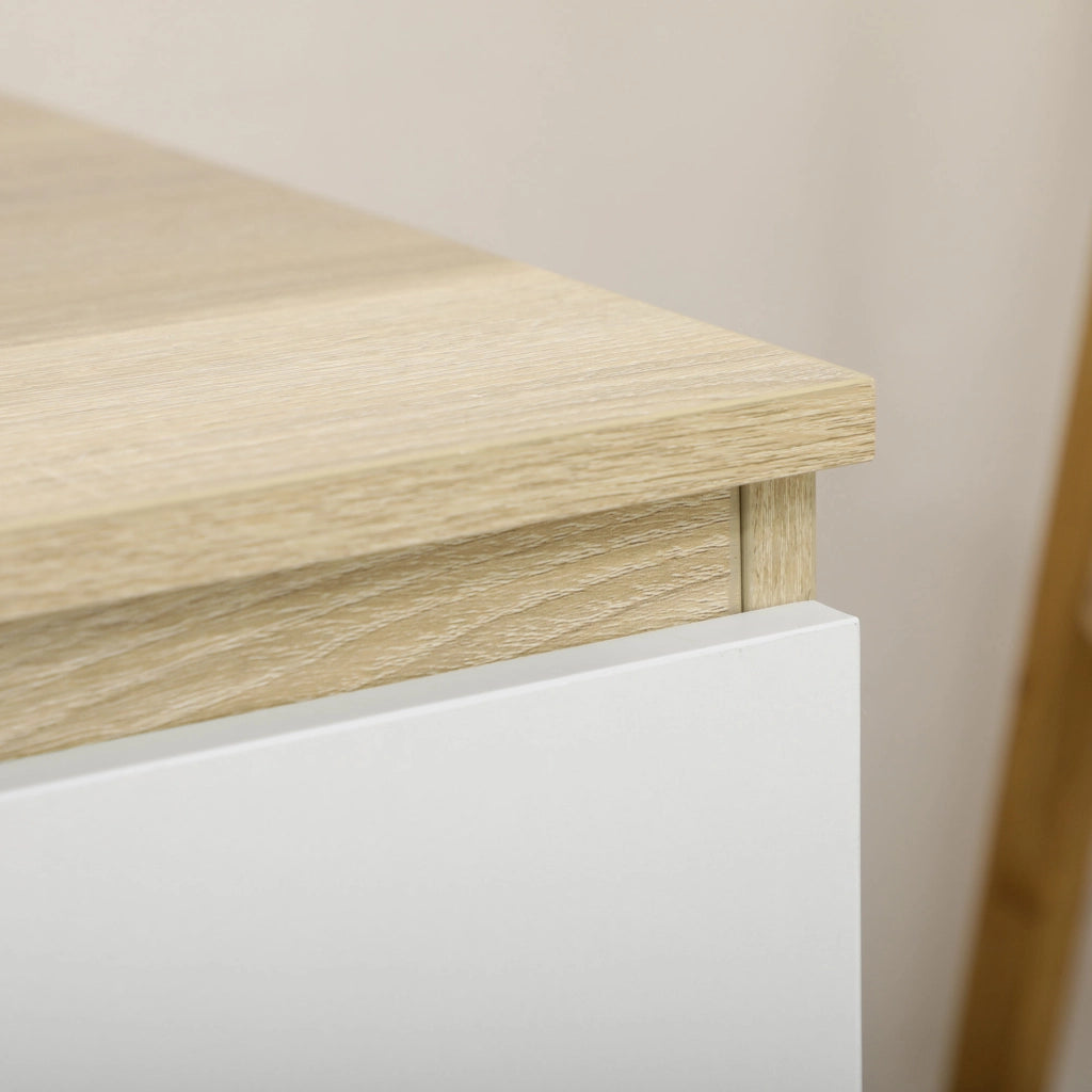 Cassettiera 6 Cassetti in Legno ¨C zephmum ¨C 135x48x77cm Bianco e Legno