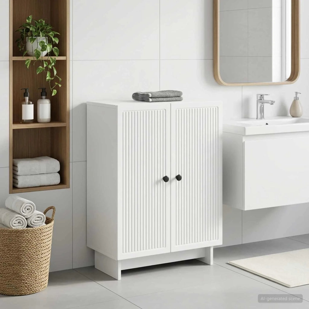 Mobiletto da Bagno EDE Bianco 59,5 x 31 x 80 cm 895955