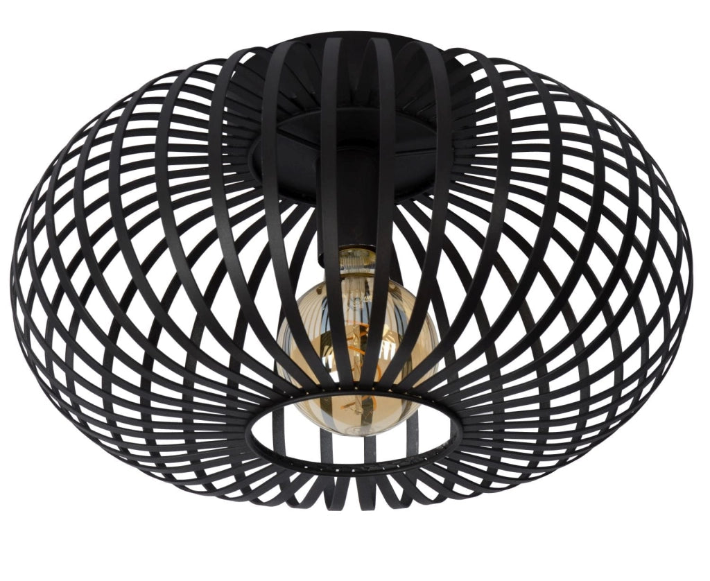 Lucide Manuela plafoniera nera metallo 40cm E27 60W