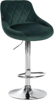 Sgabello da bar Lazio Velvet Verde scuro,cromo