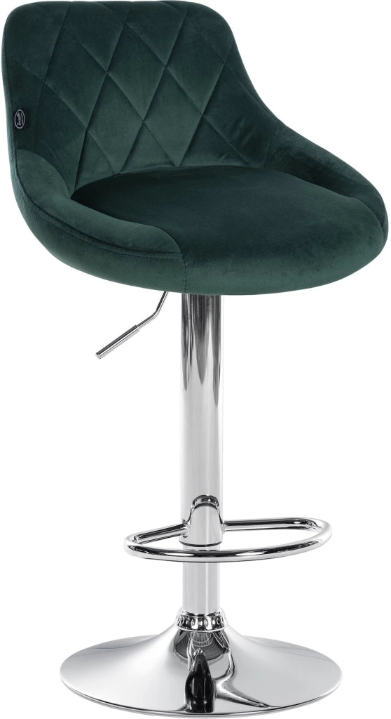 Sgabello da bar Lazio Velvet Verde scuro,cromo