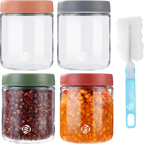 Set di contenitori per overnight oats - Bicchieri per muesli - Bicchieri a mason - Set per l'infusione di avena - Set per il breakfast - Kit essenziale per il tuo breakfast