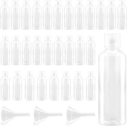 Set di flaconi da viaggio da 30 pezzi 100 ml - Flaconi in plastica portatili - Contenitori vuoti - Bocchette per un flusso preciso di liquido - Disegno di flacone a sblocco - Adatto per cosmetici e cura della pelle - Tubi da viaggio
