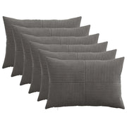 Federa 6 pcs ALMELO Grigio Scuro 40 x 60 cm corduroy 914392