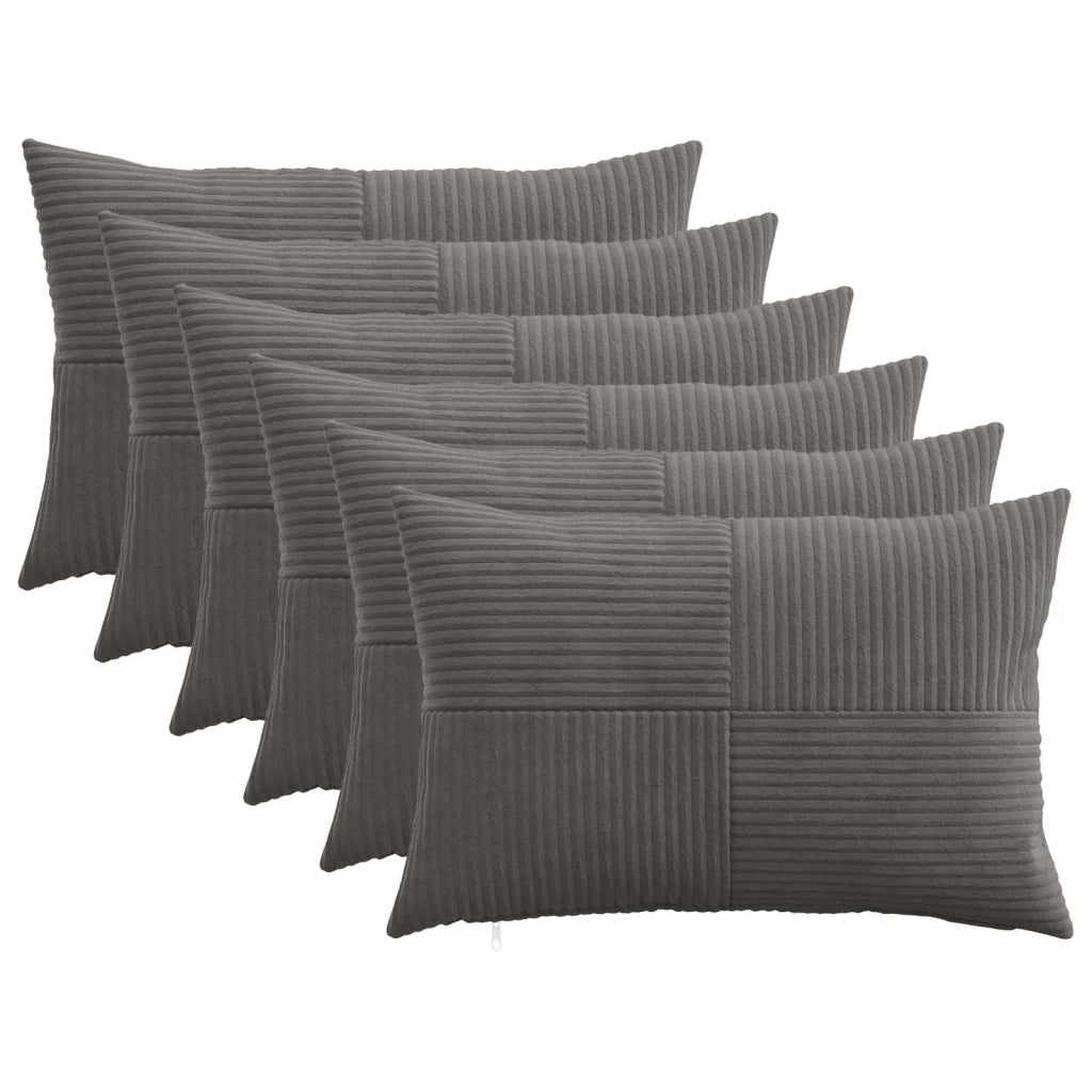Federa 6 pcs ALMELO Grigio Scuro 40 x 60 cm corduroy 914392