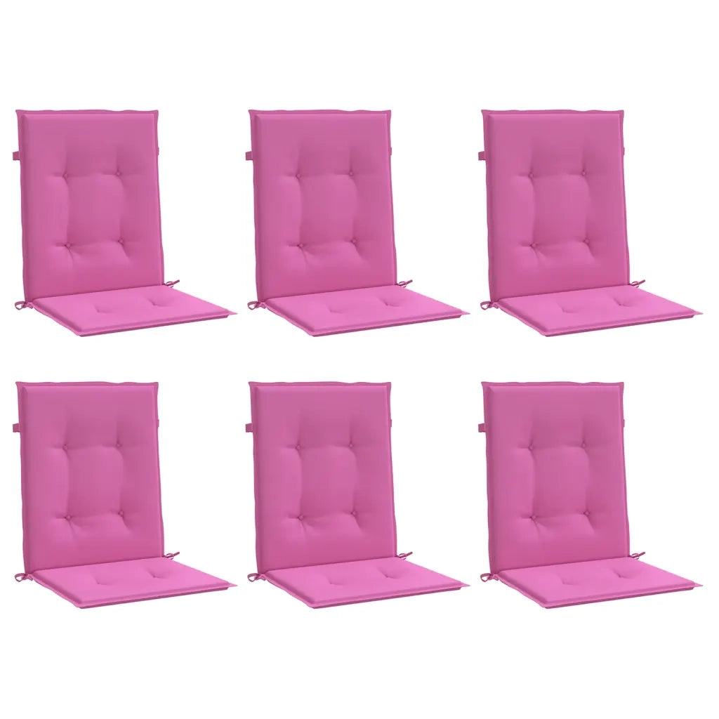 Cuscini per Sedia con Schienale Basso 6 pz Rosa in Tessuto 361336