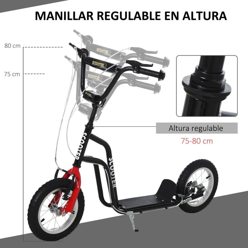 Patinete Bambini Regolabile ¨C Zephmum ¨C Nero Acciaio 120x58x75-80 cm